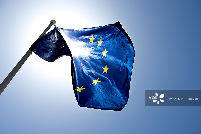 欧盟旗帜在风中飘扬图片系列图片素材