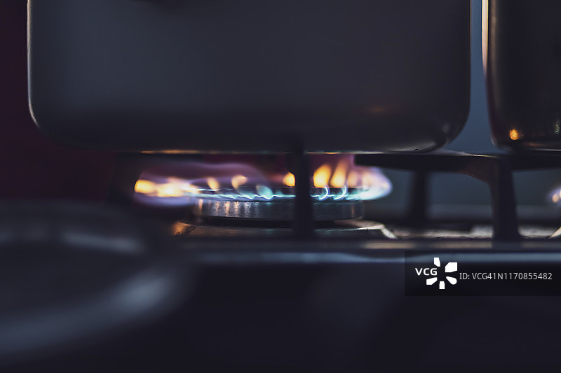 露营炉和锅特写图片素材