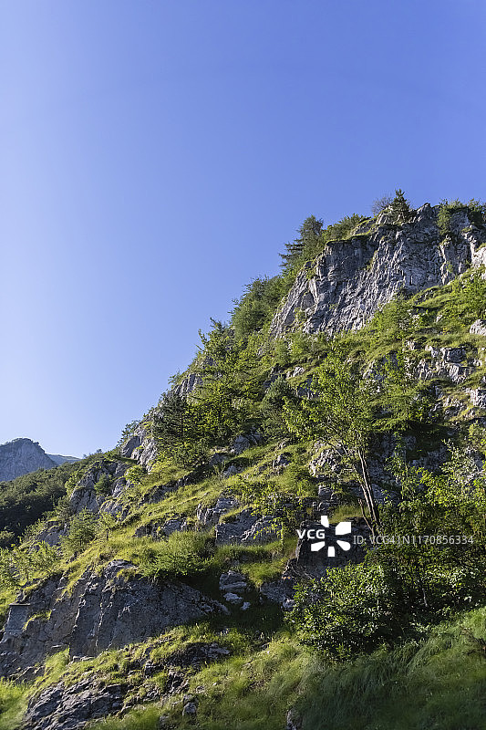 蓝天下的山脉图片素材