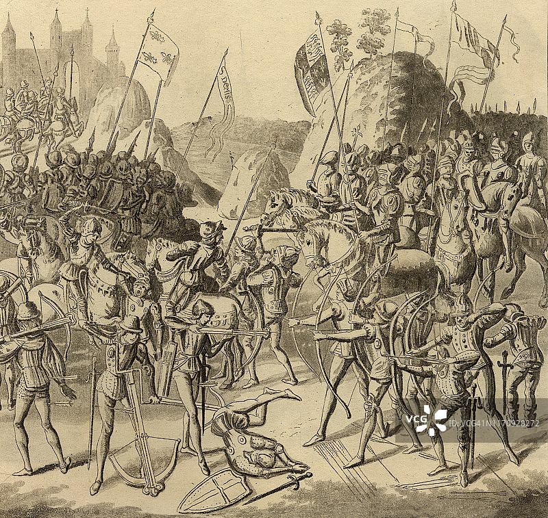 克雷西战役，百年战争，1346年图片素材
