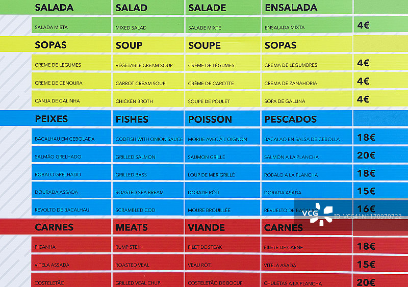 四语菜单招牌图片素材