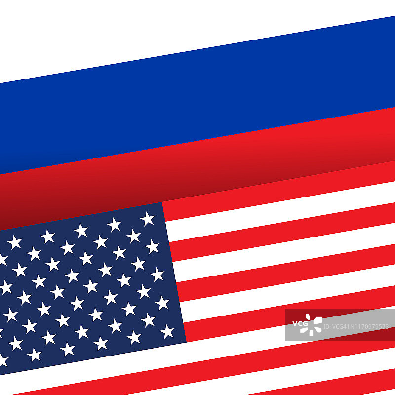 美国与俄罗斯国旗背景图片素材