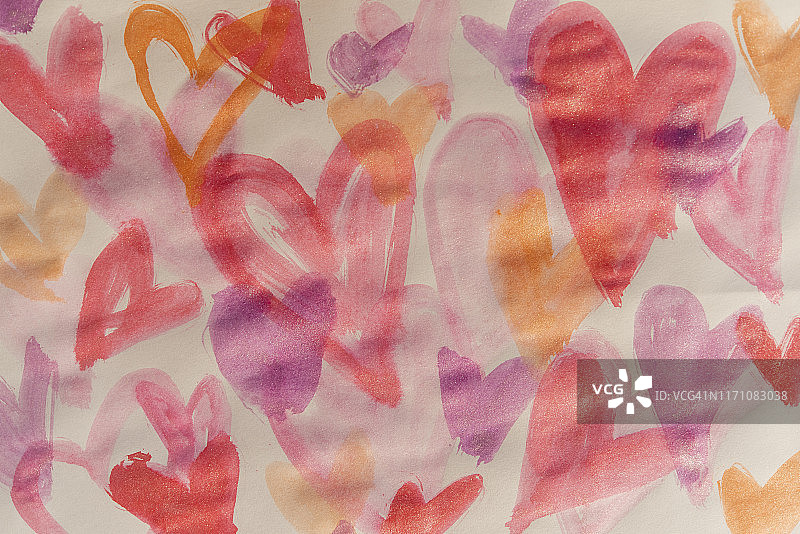 心形水彩画图片素材