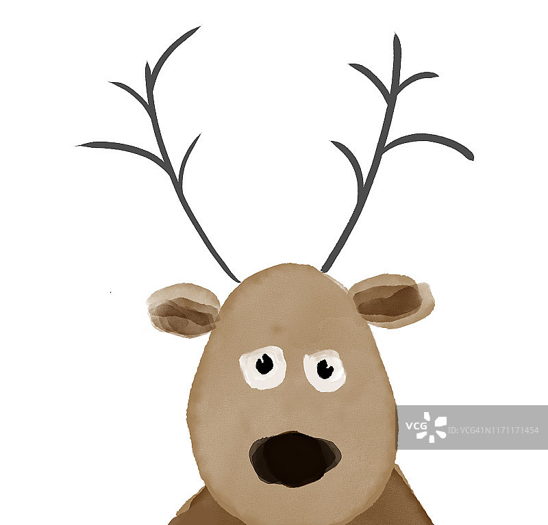 驯鹿插画圣诞贺卡图片素材