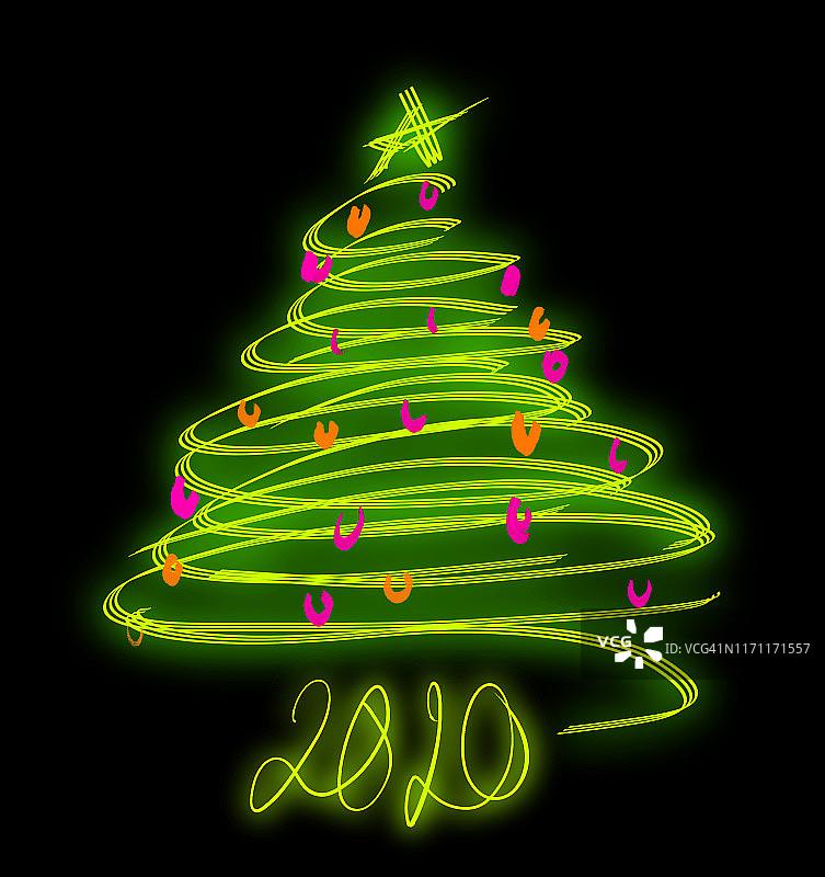 圣诞树贺卡插画图片素材