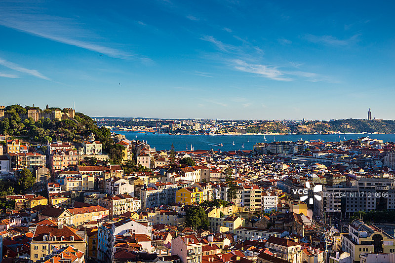 从蒙特圣母观景台看葡萄牙里斯本图片素材