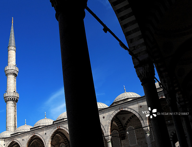 伊斯坦布尔蓝色清真寺建筑细节图片素材