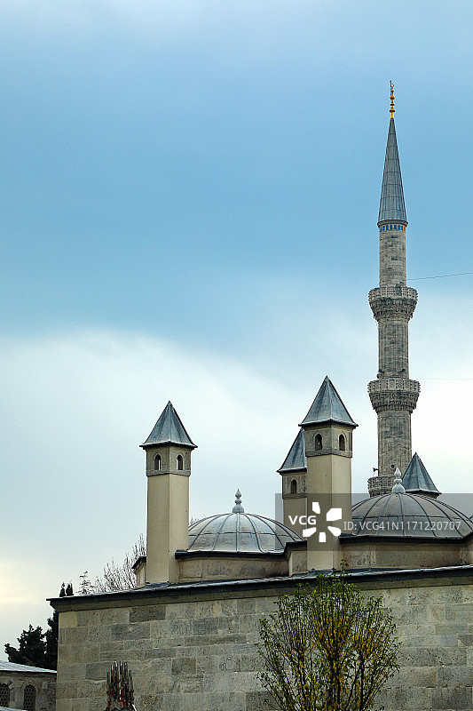 伊斯坦布尔蓝色清真寺建筑细节图片素材