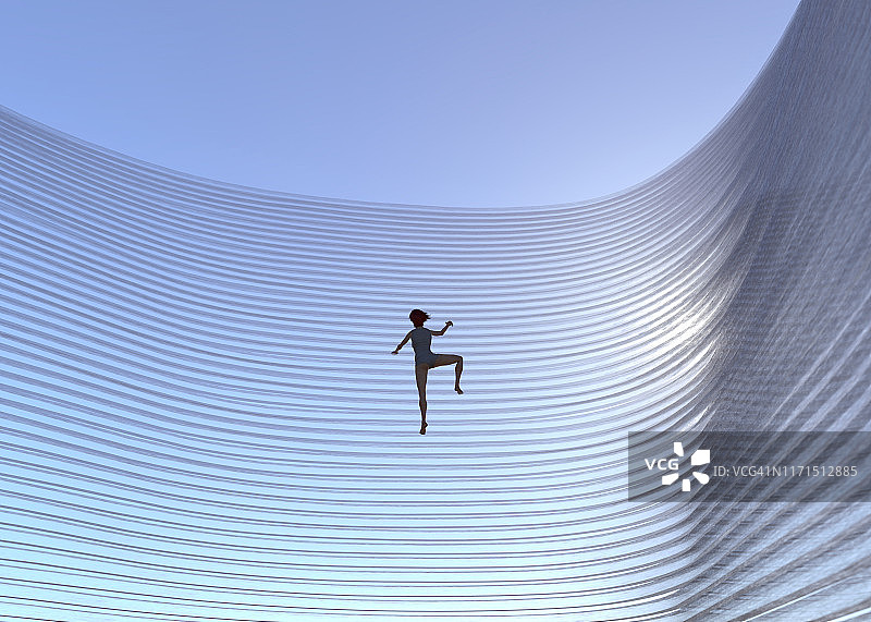 攀爬玻璃墙图片素材