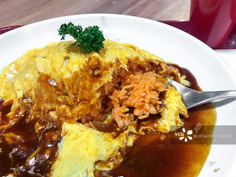 蛋包饭细节图片素材