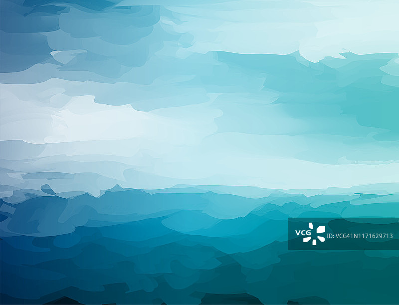 蓝色水彩风格山景矢量背景图片素材