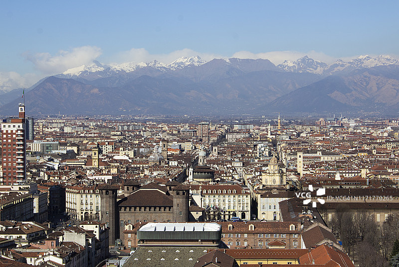 都灵市鸟瞰图图片素材