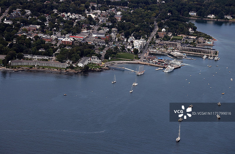 巴港鸟瞰图片素材