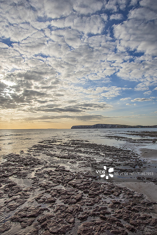 怀特岛康普顿海滩图片素材