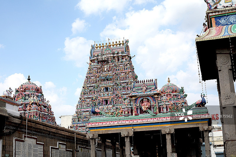 印度泰米尔纳德邦金奈 Mylapore 卡帕利斯瓦拉尔神庙图片素材