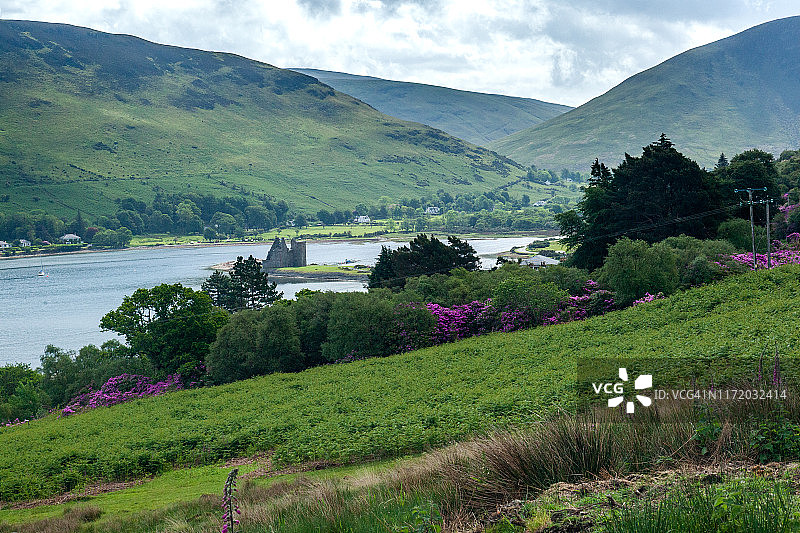 从阿伦岛洛克兰扎回望，苏格兰，英国图片素材