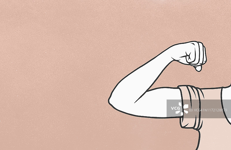 女人展示肱二头肌图片素材