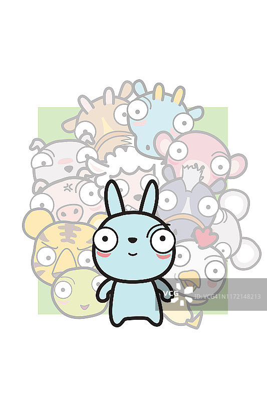 聚焦兔子，插画，角色，中国生肖图片素材