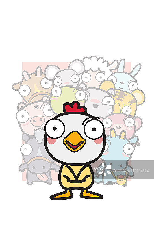 生肖鸡插画图片素材