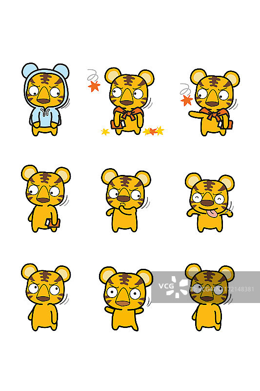 老虎插画，角色，中国十二生肖图片素材