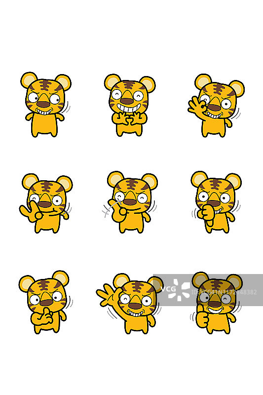 老虎插画，角色，中国十二生肖图片素材