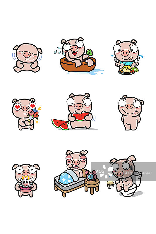 猪、插画、角色、中国生肖图片素材