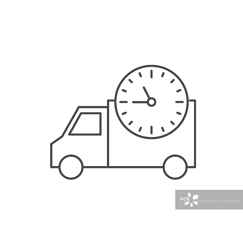 交货时间物流运输细线图标图片素材