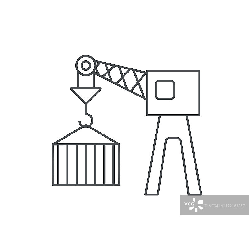 物流交付和运输细线图标图片素材