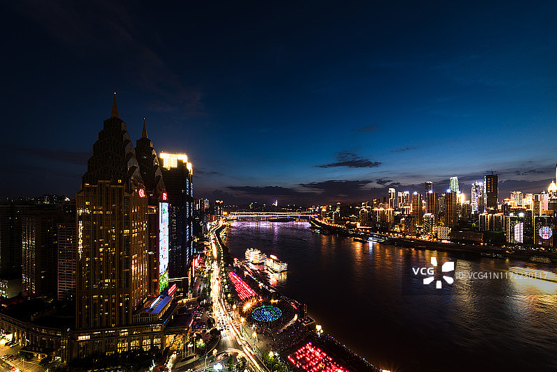 重庆城市夜景地标图片素材