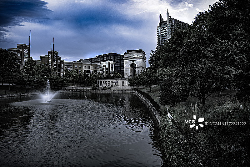 佐治亚州亚特兰大市中心大西洋站的浪漫彩色照片图片素材