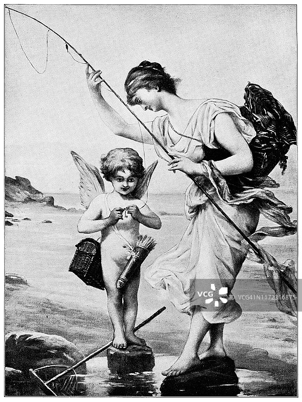 路易斯·普里欧的《爱的诱饵》-19世纪作品图片素材