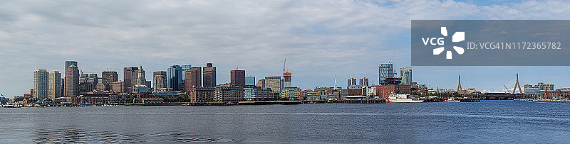波士顿天际线全景图片素材