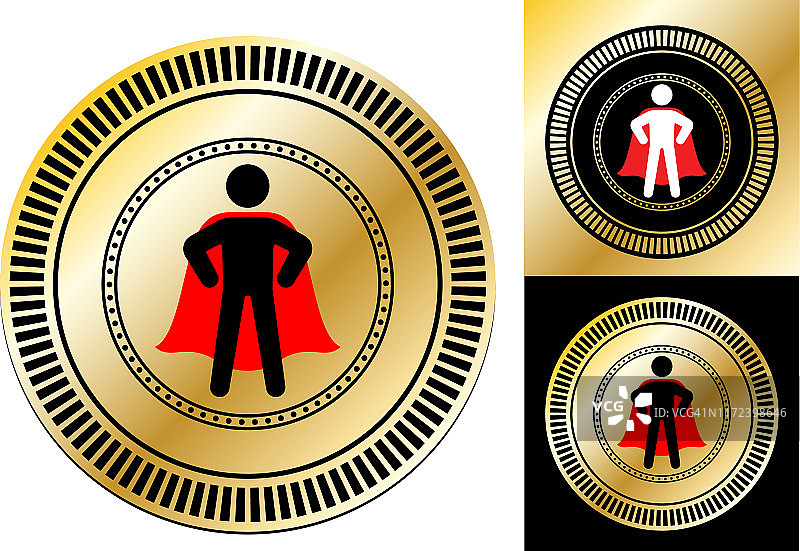 自信的超级英雄与披风图标图片素材