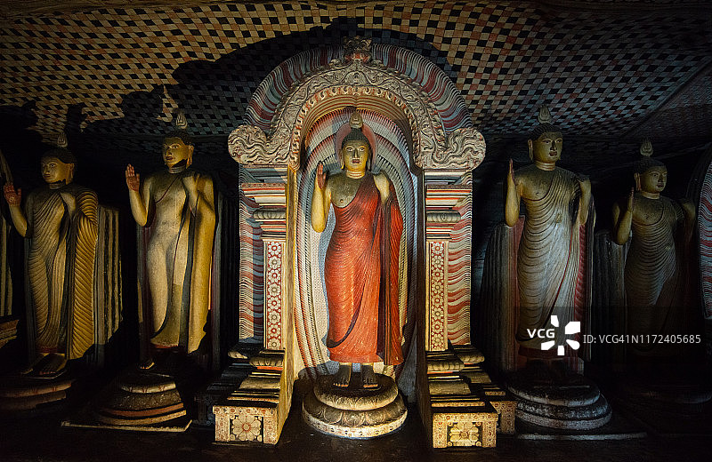 斯里兰卡丹布勒石窟寺古老佛像群（联合国教科文组织世界遗产）图片素材