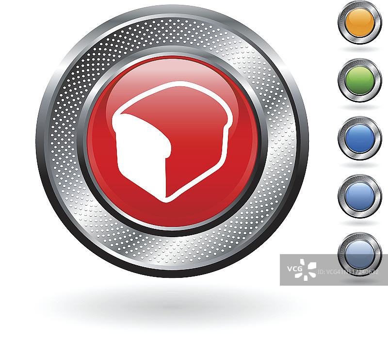 金属按钮上的棕色面包免版税矢量图图片素材