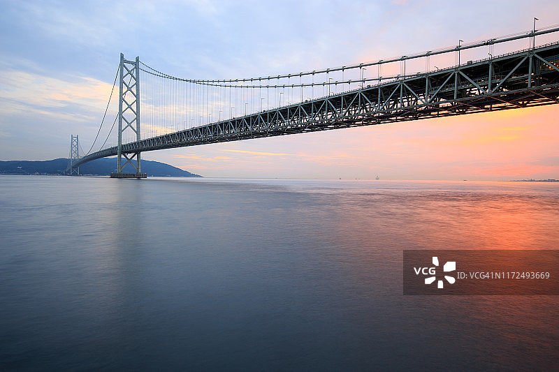 日本神户明石海峡大桥图片素材