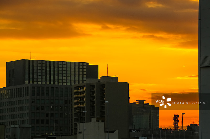 日本东京日落景色图片素材