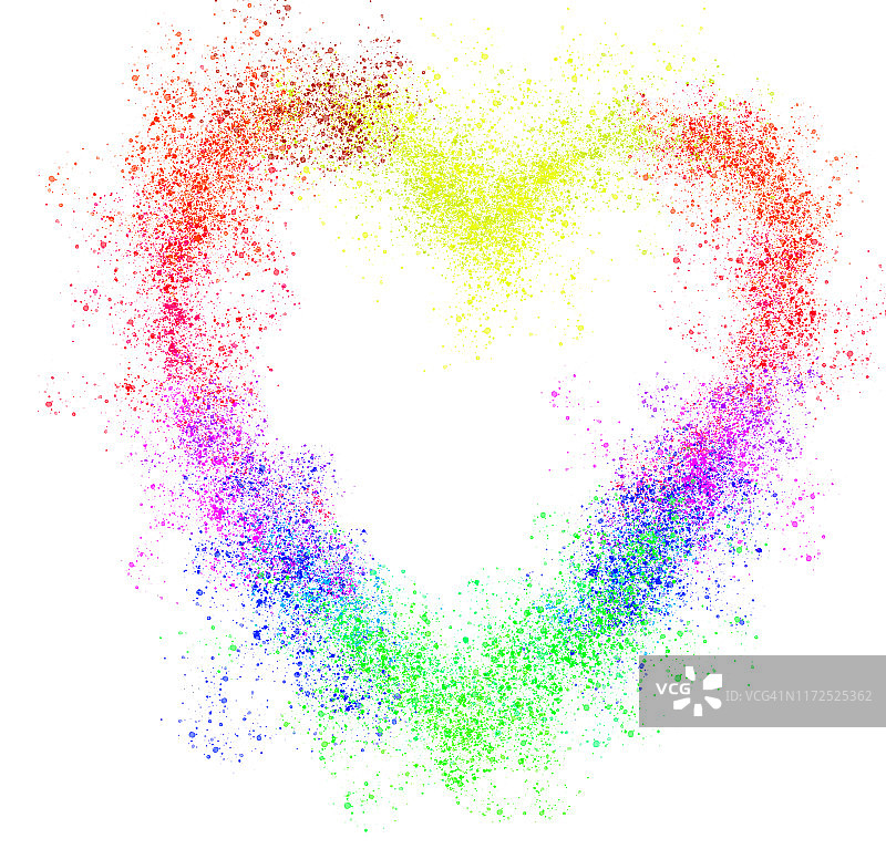 纸上水彩混合效果爱心插画图片素材