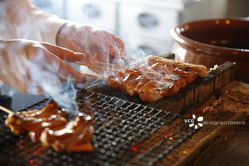 日式烤鸡肉串图片素材