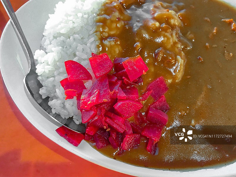 福神渍：日式猪肉咖喱饭佐料图片素材