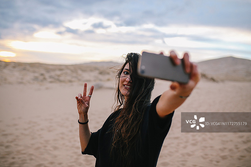 加利福尼亚州莫哈韦沙漠自拍图片素材