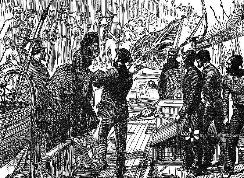 欧仁妮·德·蒙蒂霍皇后在普法战争后逃离巴黎抵达英国图片素材