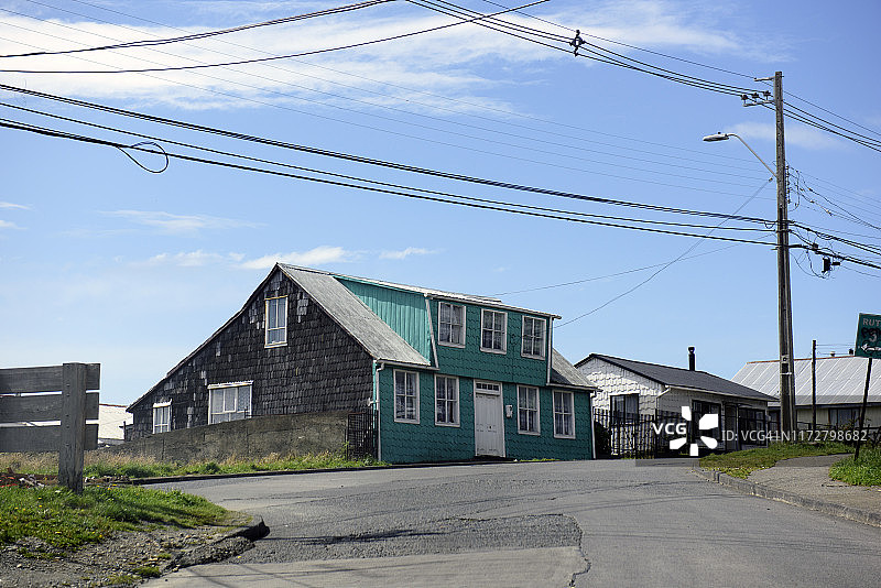奇洛埃群岛安库德市的街道图片素材