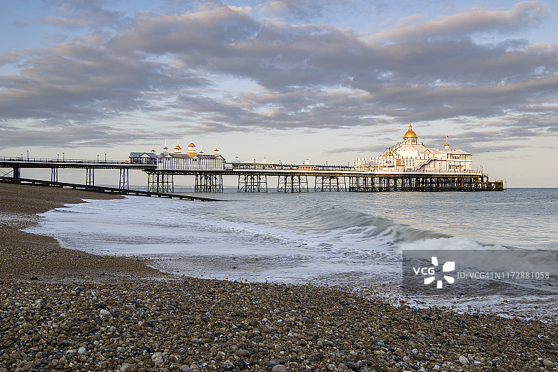 伊斯特本码头日落图片素材