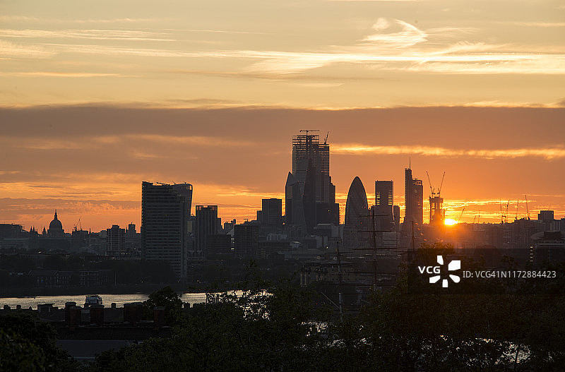 伦敦格林威治公园日落图片素材