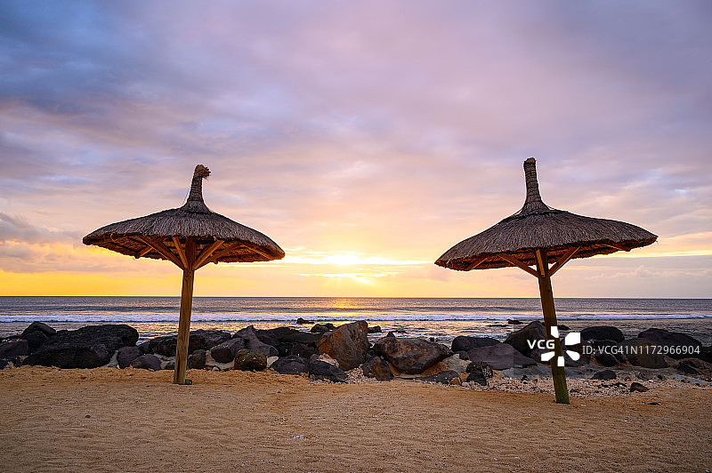 毛里求斯日落，非洲图片素材