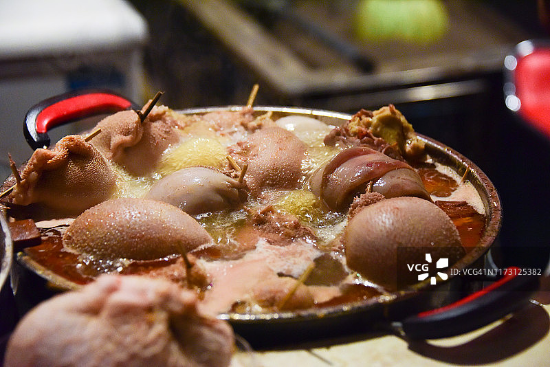 肉馅烤西瓜图片素材