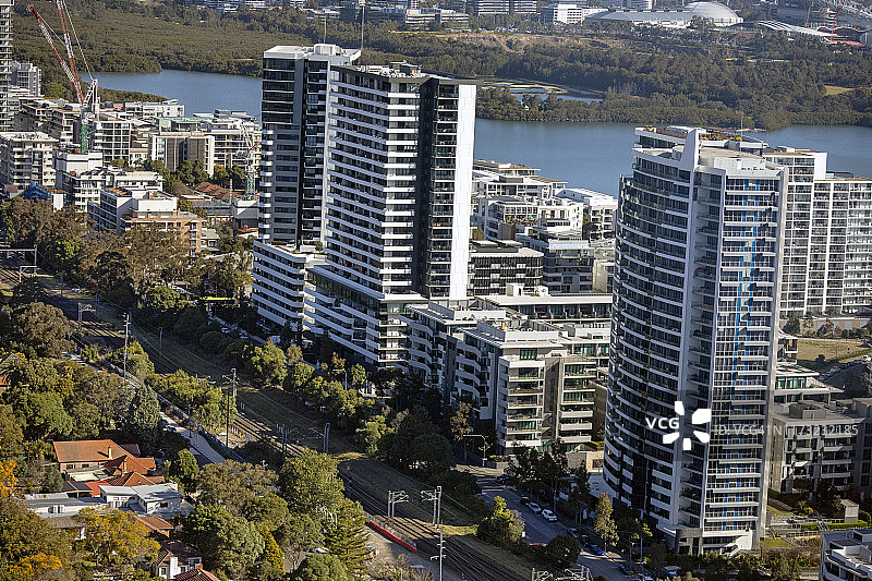 悉尼高层公寓住宅楼群鸟瞰图片素材