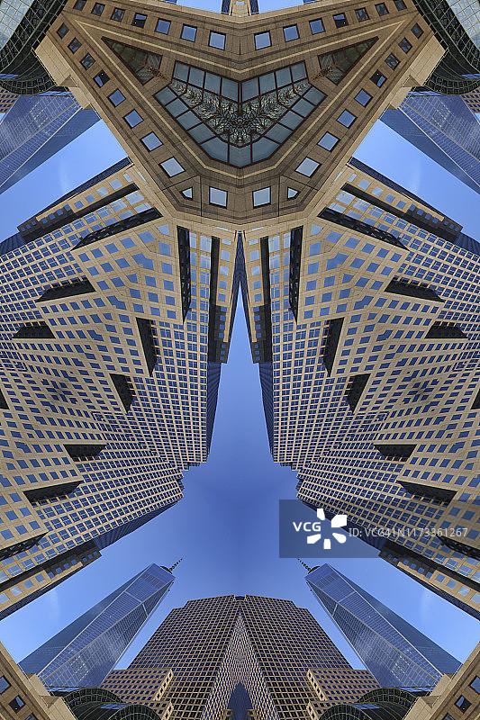 下曼哈顿世界金融中心（2014年更名为布鲁克菲尔德广场）万花筒图像图片素材