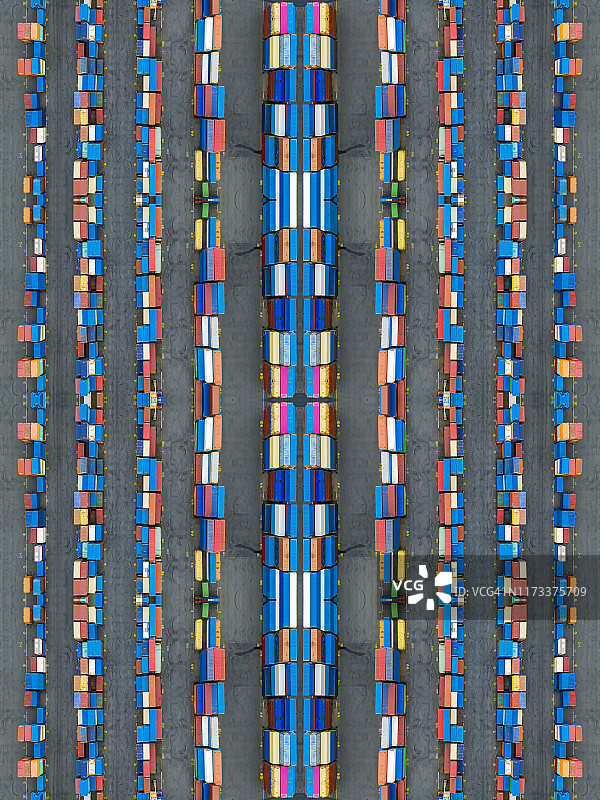 航运集装箱航拍图片素材